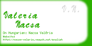 valeria nacsa business card