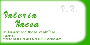 valeria nacsa business card